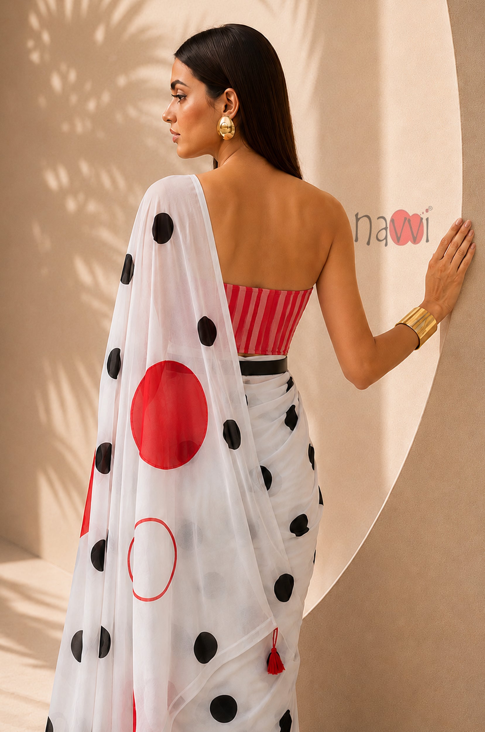 Polka Dots Circles Designer Saree