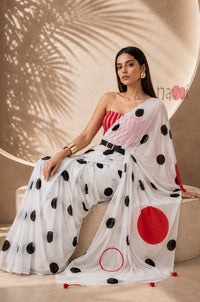 Polka Dots Circles Designer Saree