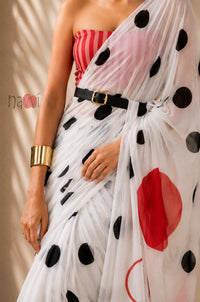 Polka Dots Circles Designer Saree