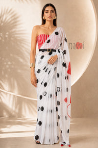 Polka Dots Circles Designer Saree