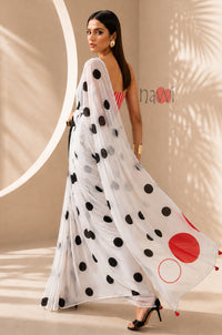 Polka Dots Circles Designer Saree