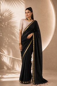 Noir Gold Border Saree