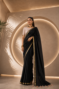 Noir Gold Border Saree