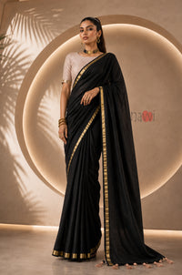 Noir Gold Border Saree
