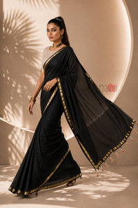 Noir Gold Border Saree