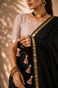 Noir Gold Border Saree