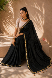 Noir Gold Border Saree