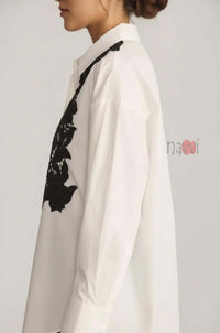 Noir Petal Embroidered Shirt