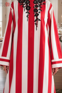 Red & White Striped Long Kurta