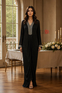 Elegant Crystal Kaftan Dress
