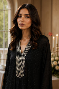 Elegant Crystal Kaftan Dress