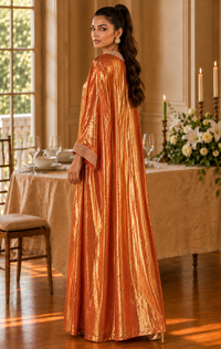 Metallic Long Kaftan Dress