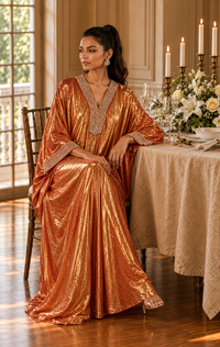 Metallic Long Kaftan Dress