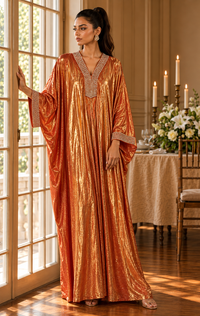 Metallic Long Kaftan Dress