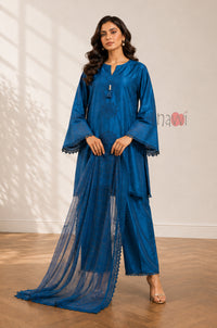 Azure Grace Embroidered Suit Set