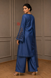 Sapphire Elegance Embroidered Suit Set