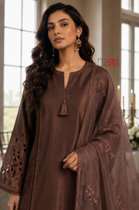 Brown Elegance Embroidered Suit Set