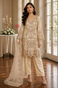 Champagne Grace Embroidered Suit Set