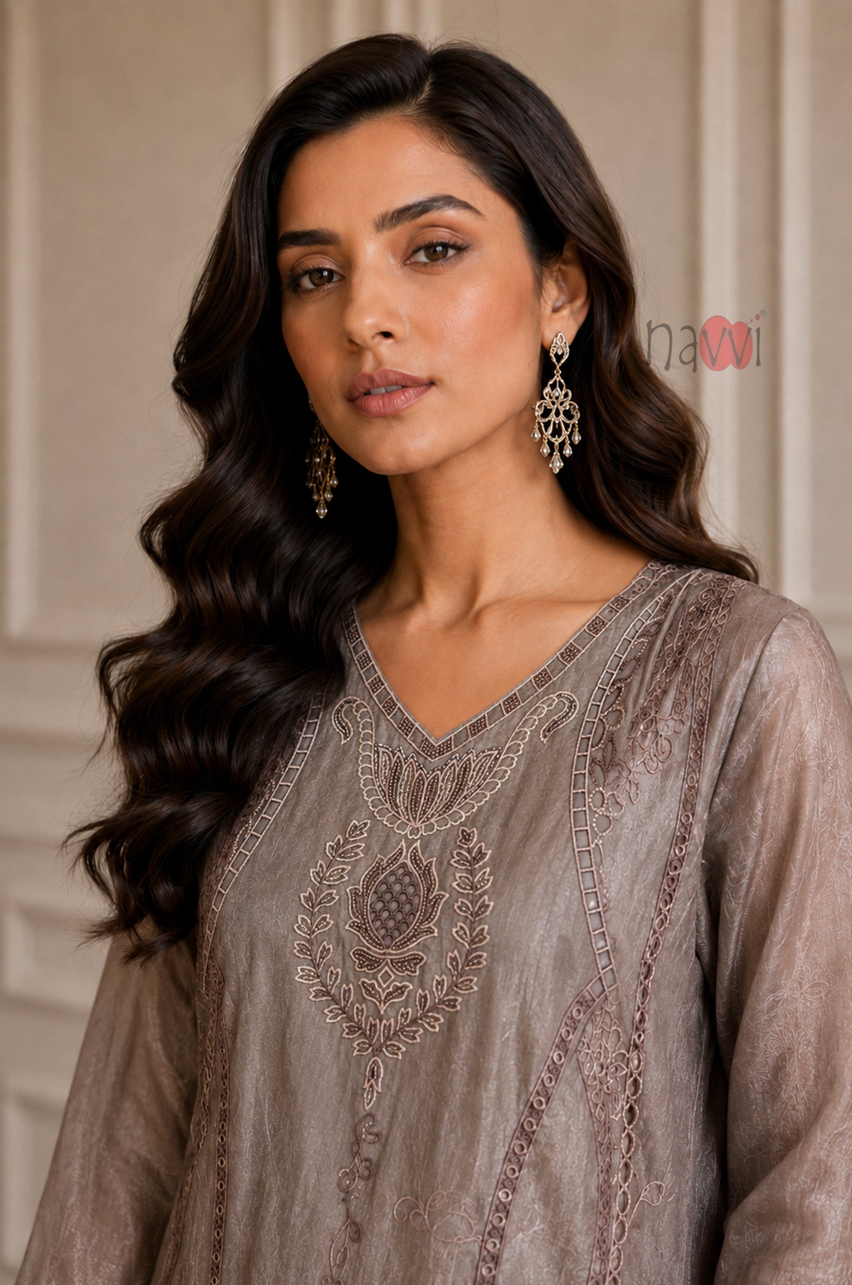 Earthy Luxe Embroidered Suit Set