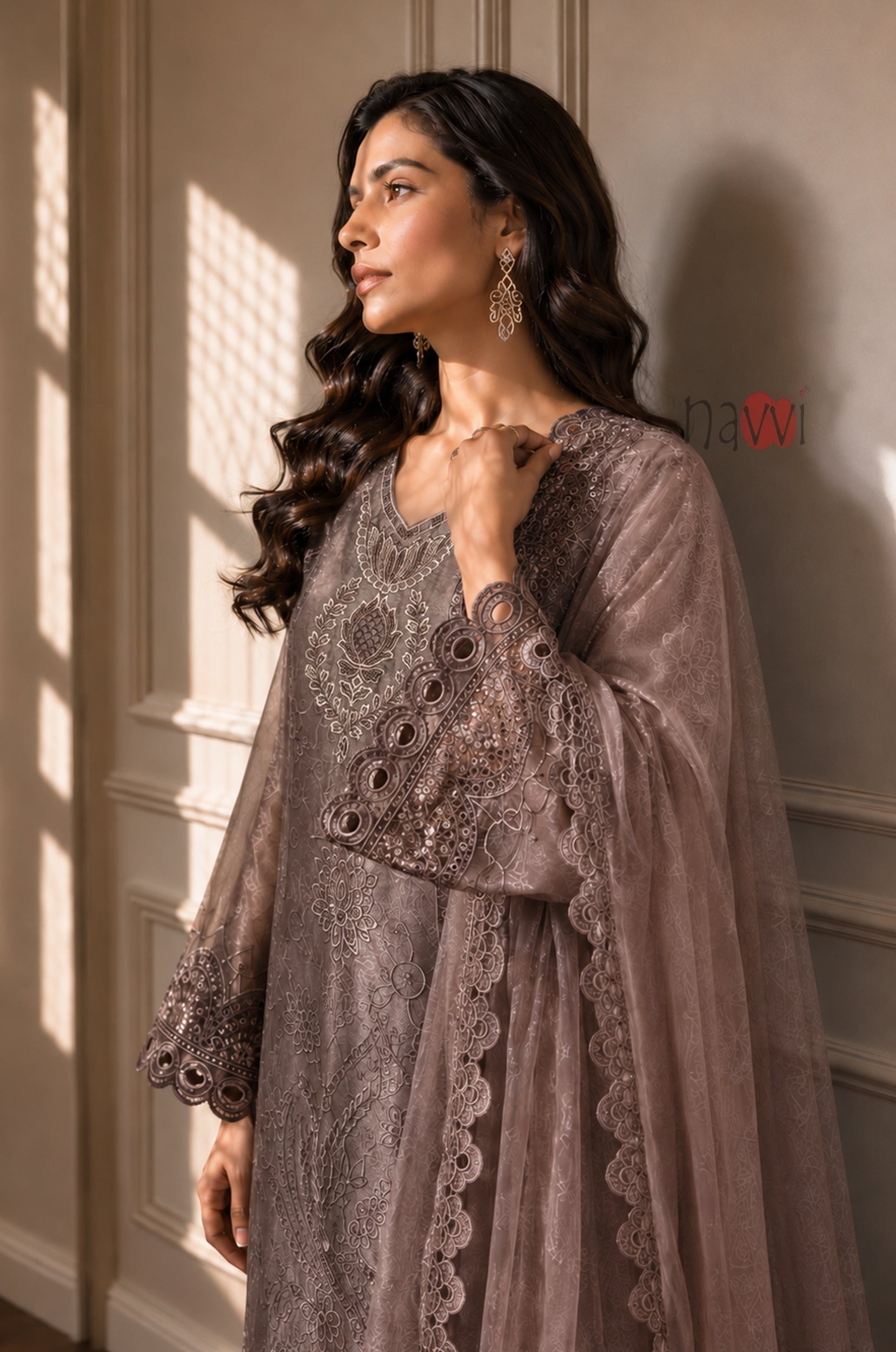 Earthy Luxe Embroidered Suit Set
