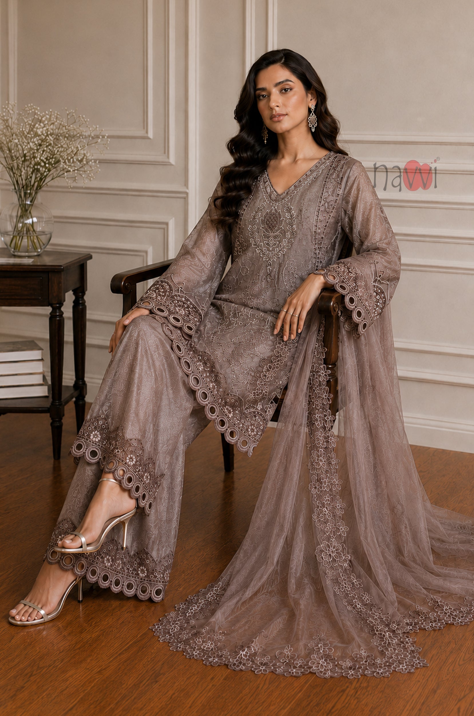 Earthy Luxe Embroidered Suit Set
