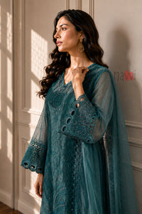 Teal Noor Embroidered Suit Set