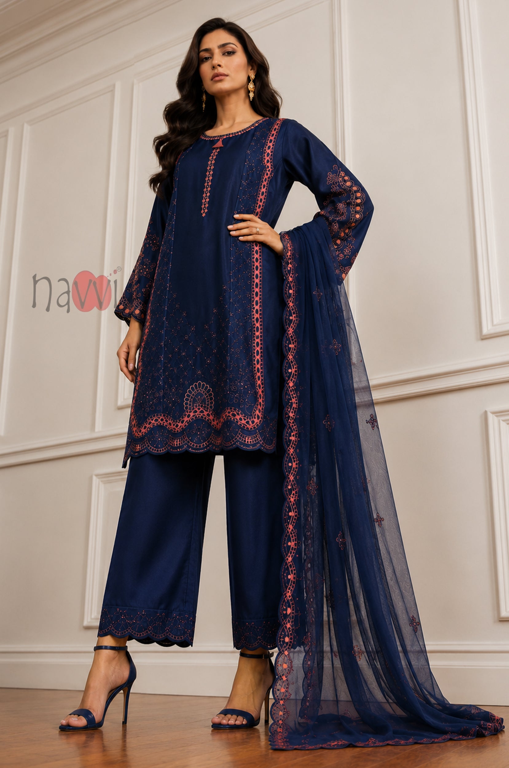 Royal Heritage Embroidered Suit Set