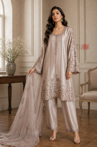 Champagne Elegance Embroidered Suit Set