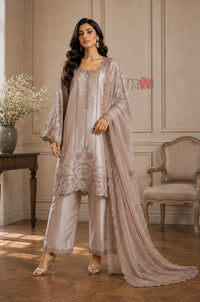 Champagne Elegance Embroidered Suit Set