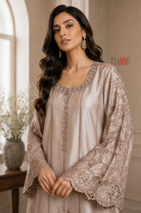Champagne Elegance Embroidered Suit Set