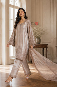 Champagne Elegance Embroidered Suit Set