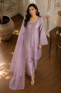 Orchid Elegance Embroidered Suit Set