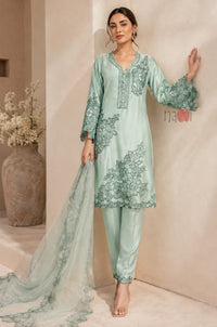 Mint Blossom Embroidered Suit Set