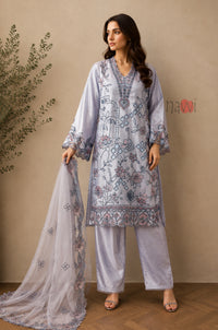 Celestial Bloom Embroidered Suit Set
