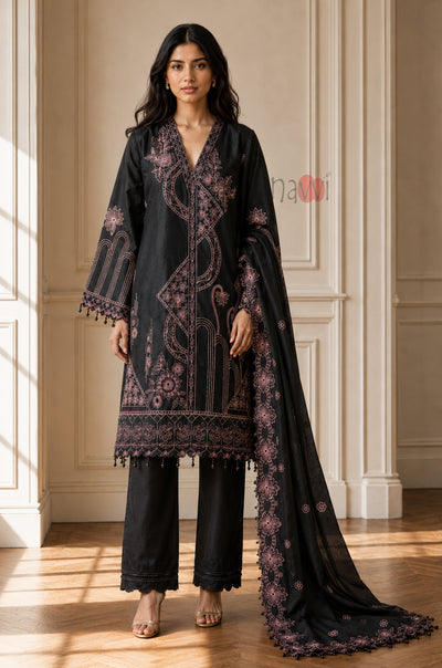 Regal Floral Embroidered Suit Set