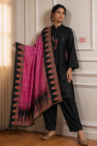 Noir Embroidered Set With Dupatta - Navvi.in