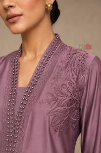 Mauve Grace Embroidered Suit Set