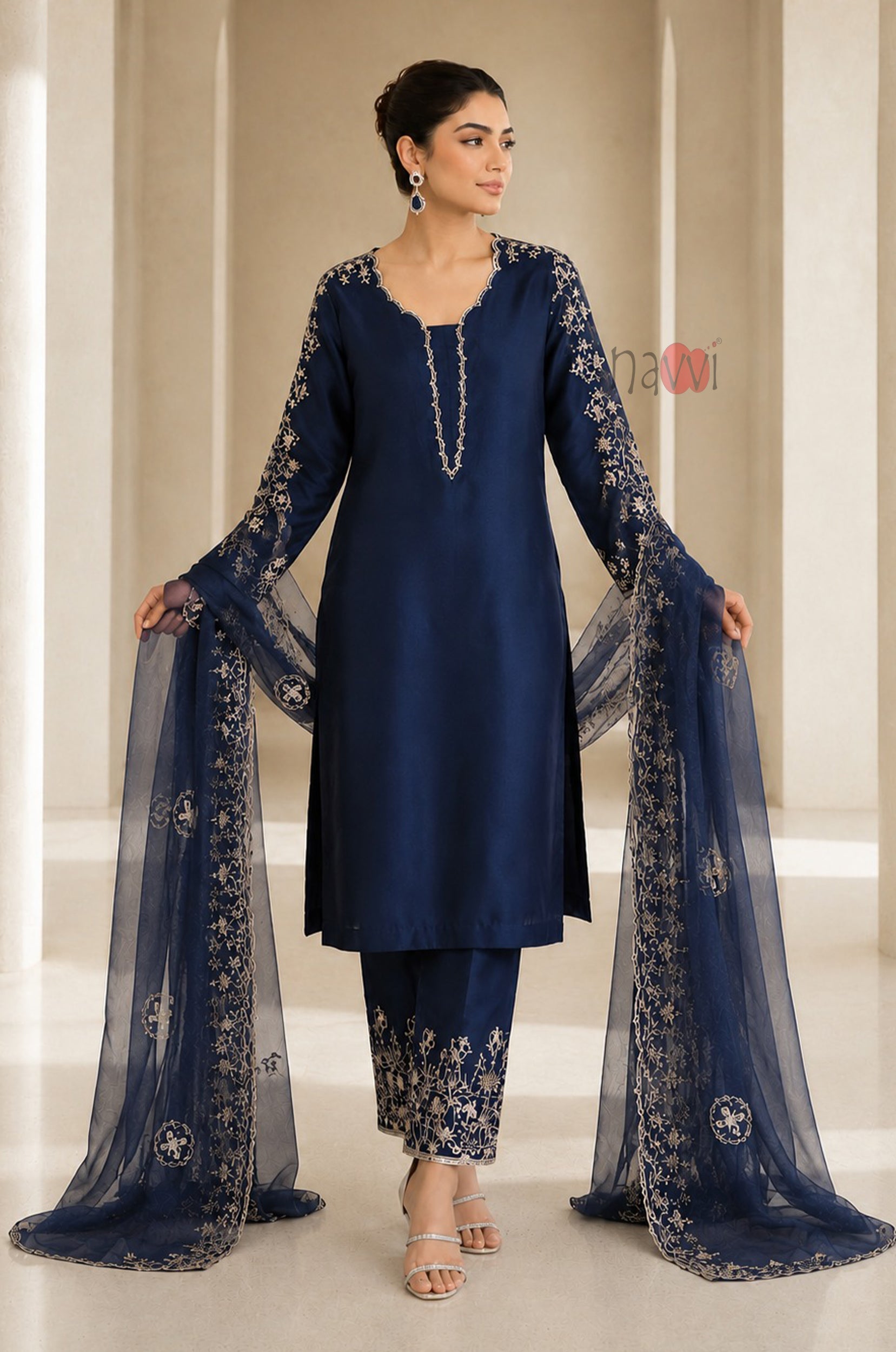 Midnight Royale Embroidered Set