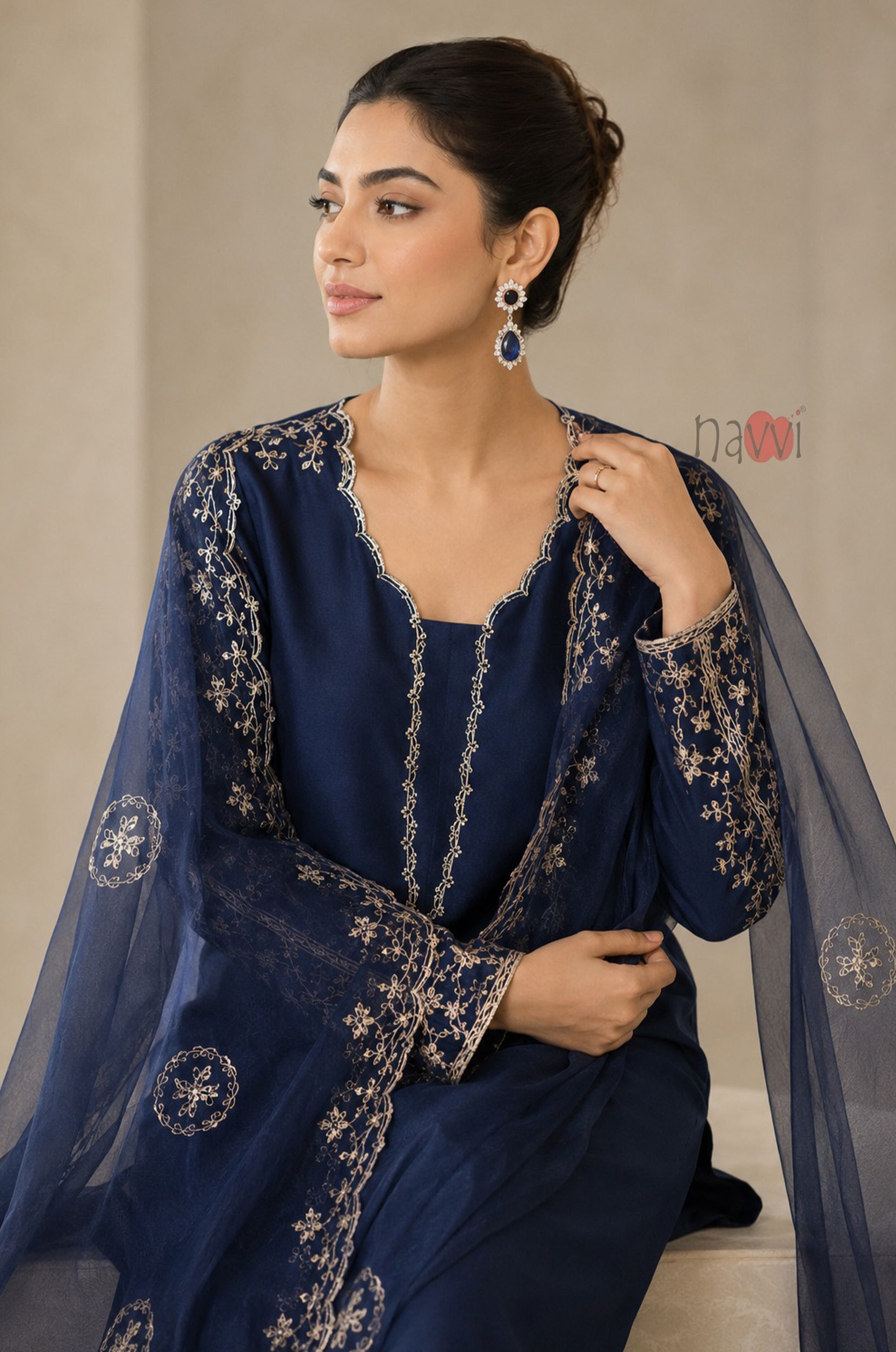 Midnight Royale Embroidered Set