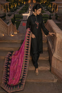 Noir Embroidered Set With Dupatta