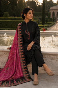 Noir Embroidered Set With Dupatta