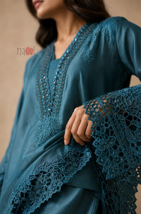 Celestial Teal Embroidered Suit Set