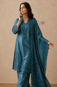 Celestial Teal Embroidered Suit Set