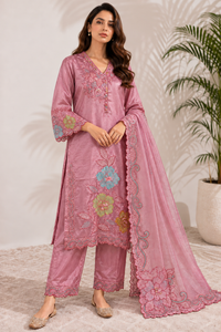 Ruhani Rose Embroidered Set with Dupatta