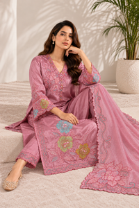 Ruhani Rose Embroidered Set with Dupatta