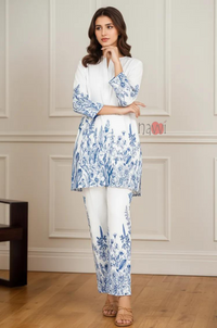 Classic Floral Charm Kurta Pant Set