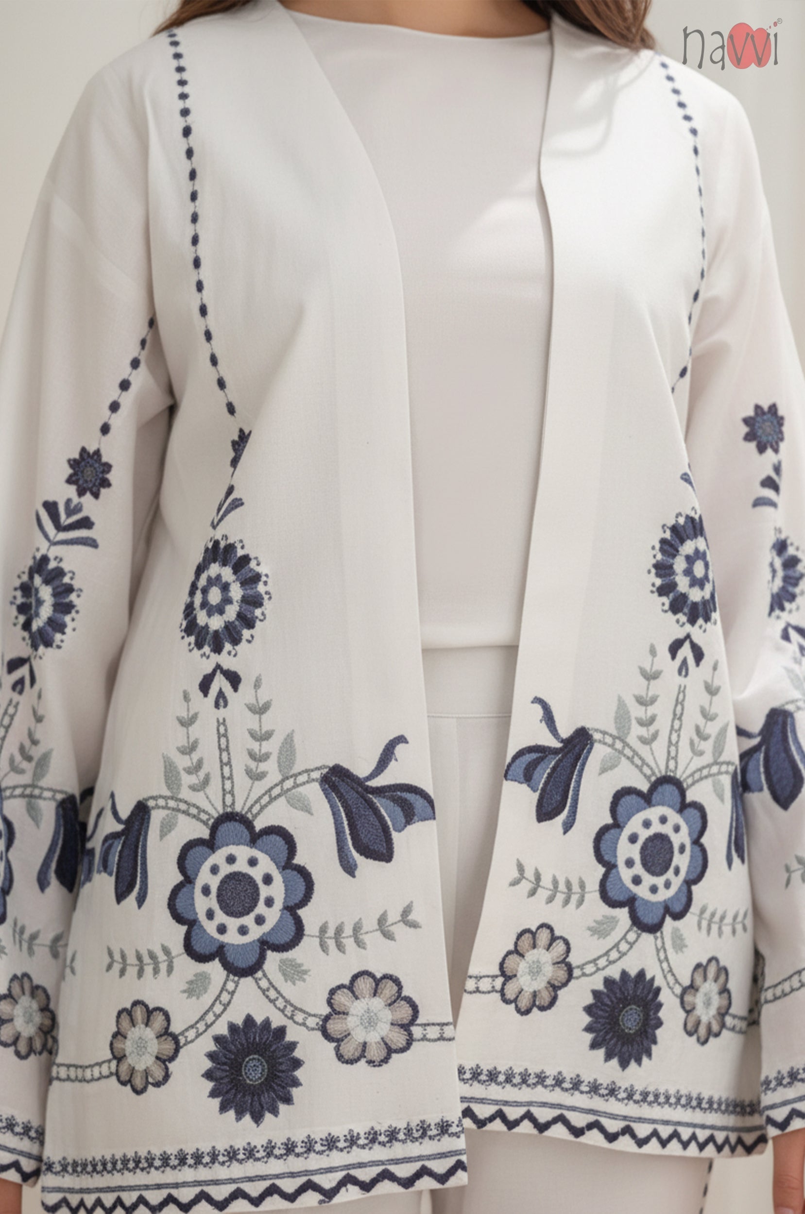 Indigo Blossom Linen Lounge Set