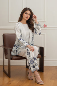 Indigo Blossom Linen Lounge Set
