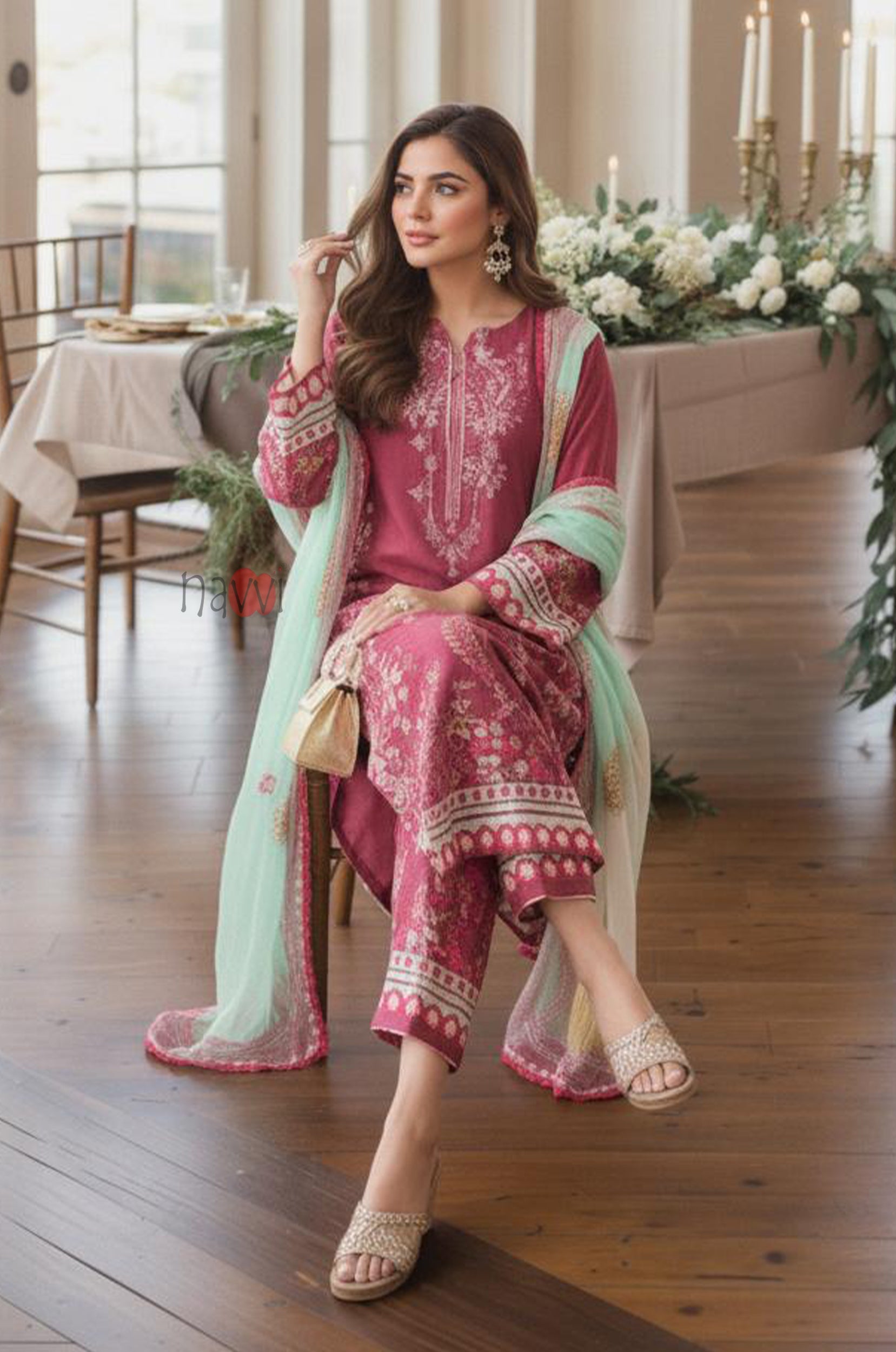 Gulnaar Grace Kurta Set With Dupatta
