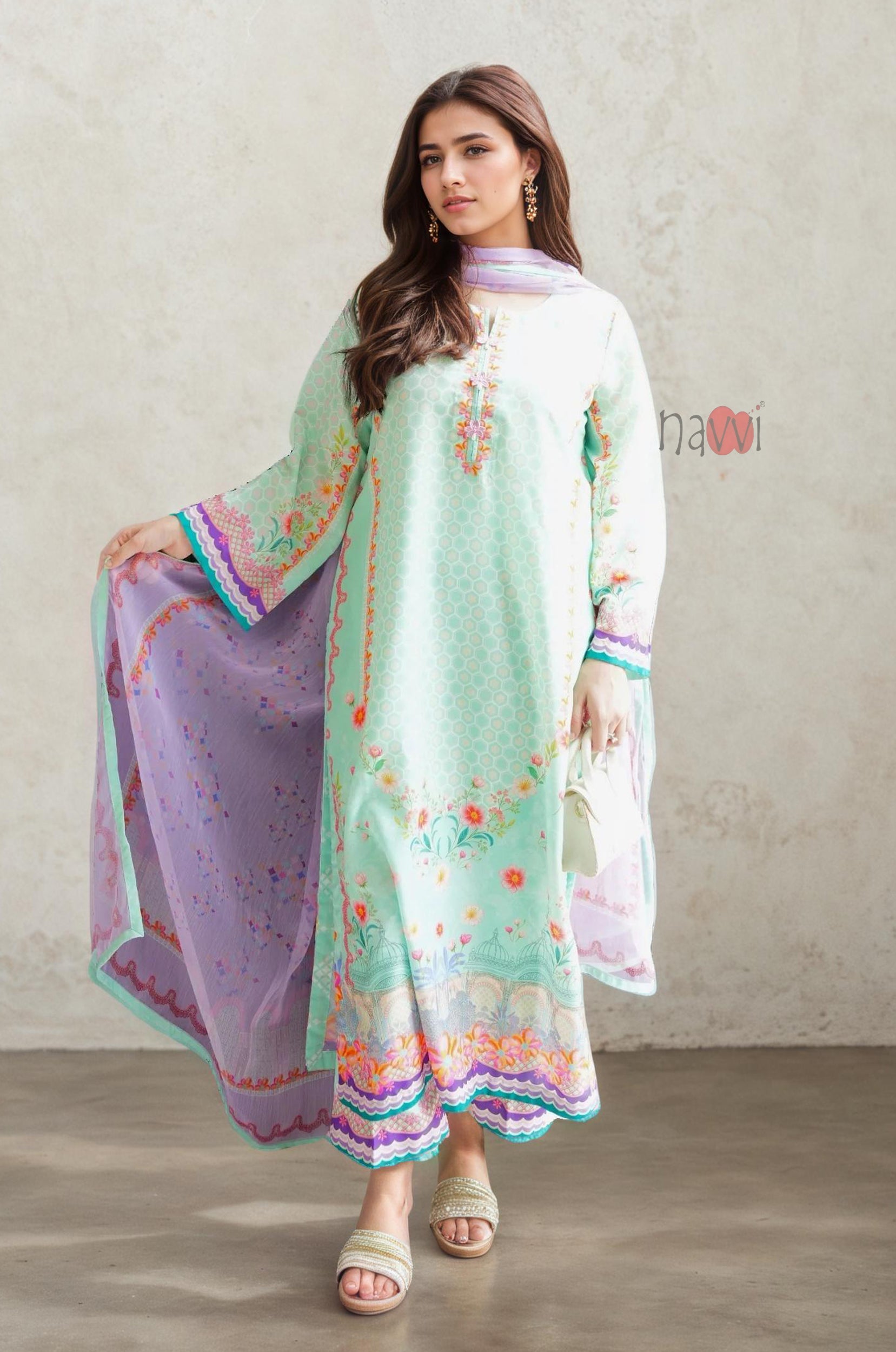 Mint Blossom Luxe Suit Set